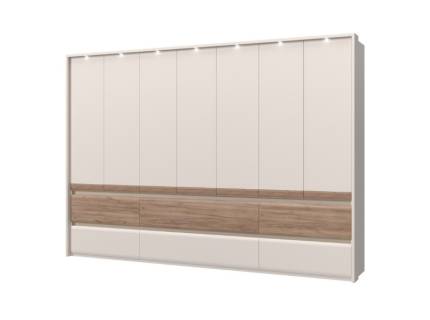 Dulap cu 7 usi si 6 sertare INVICTUS 322x226x60cm casmir/ stejar tabac