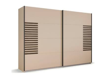 Dulap cu usi glisante BAREA 271x210x62cm champagne + stejar Atlantic dark, maner gri metalic