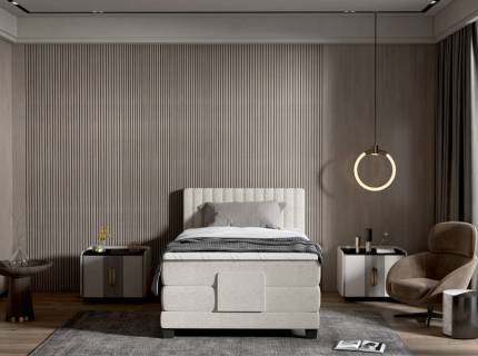 Pat Boxspring cu reglaj electric DIXON 100/ 120cm personalizabil  