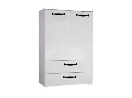 Comoda cu 2 usi si 2 sertare ADITIO 93x119x42cm alb alpin/ alb lucios