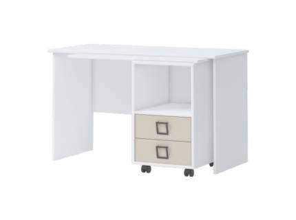 Birou cu corp suplimentar cu 2 sertare 125x60xH76cm KIKI SAND