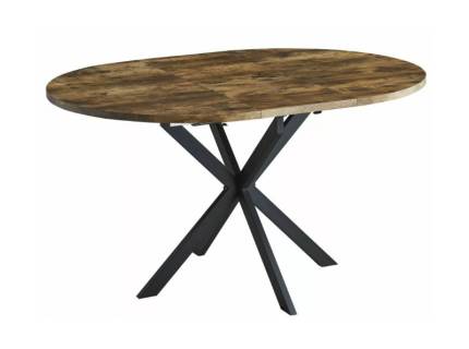 Masa extensibila GASTON VINTAGE 100 din MDF si furnir nuc vintage, metal negru 100-135xH75cm