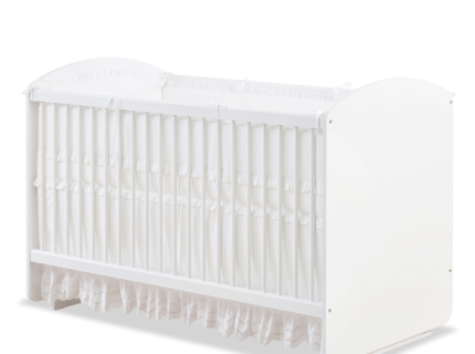 Patut cu balansoar alb (70x130cm) 