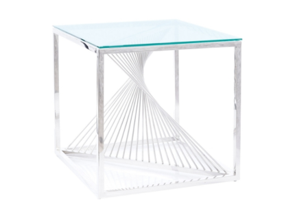 Masuta FLAME B din sticla, metal crom 55x55xH55cm