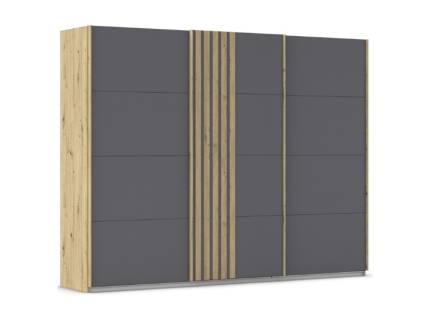 Dulap cu usi glisante MOSBACH 271x210x62cm stejar Artisan/ gri metalic