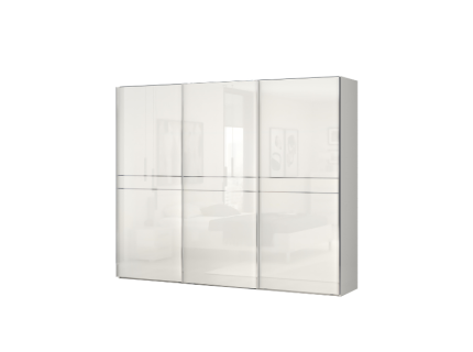 Dulap cu usi glisante PIANO BEIGE 272x224x61cm bej lucios, maner crom