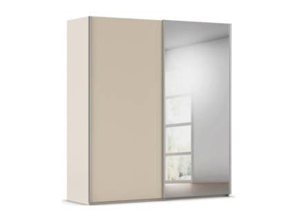 Dulap cu usi glisante TARO 201x223x69cm champagne/ oglinda, maner aluminiu 