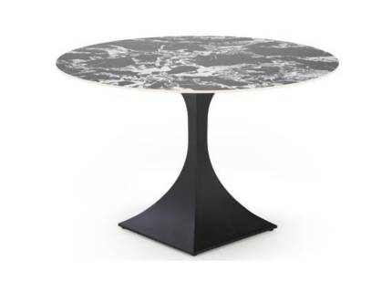 Masa MANUEL din marmura neagra, metal negru 120xH77cm