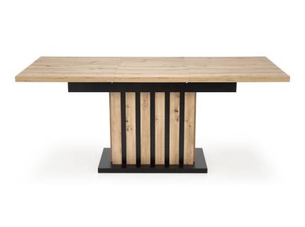 Masa extensibila LAMELLO din PAL nuanta lemnului, PAL negru si lemn 160-210x80xH76cm