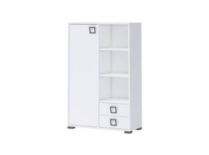 Comoda cu 1 usa, rafturi si 2 sertare 86x134cm KIKI WHITE  