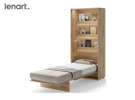 LENART BED CONCEPT BC-03 pat (90x200cm) rabatabil pe perete 101x46-228x218cm stejar Artisan