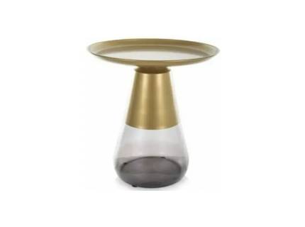 Masuta TIFFANY A GOLD din metal auriu mat, sticla 50xH52cm