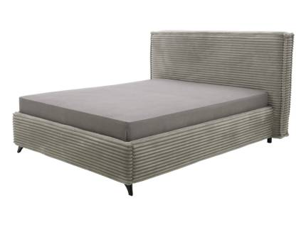 Pat tapitat cu somiera si spatiu pentru depozitare ELODIE 140/ 160/ 180cm personalizabil, picioare negre