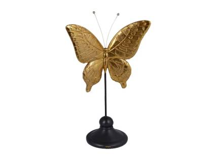 Decoratiune fluture auriu 19x11x32cm