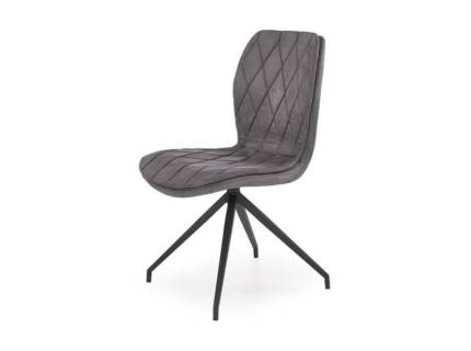 Scaun tapitat K237 ecopiele grey 49x62xH90cm, picioare negre