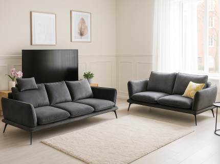 Set canapele 3+2 locuri PORTIMAO fixe, dehusabil, personalizabil - canapea 3 locuri 252x110cm, canapea 2 locuri 182x110cm